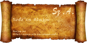 Szűcs Alajos névjegykártya